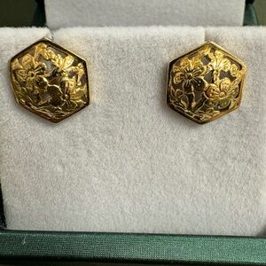 Authentic MINGS 14K Hexagon Sakura Earrings